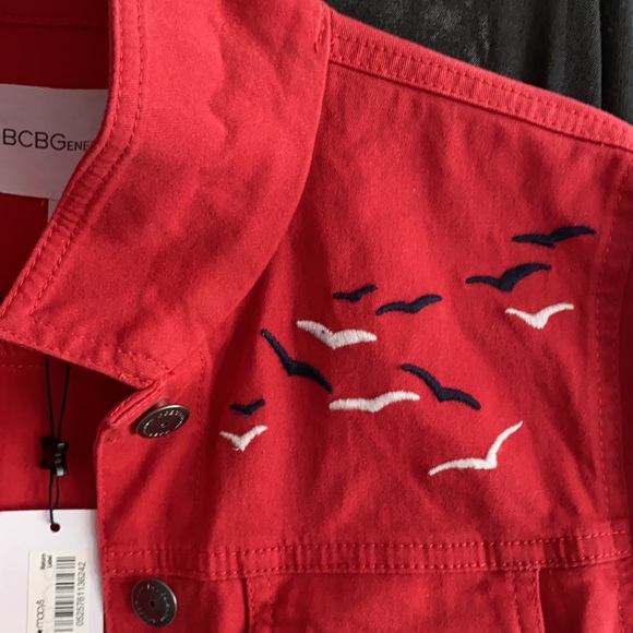 BCBGeneration stretch denim jacket. XXS. American Red. - Picture 3 of 12